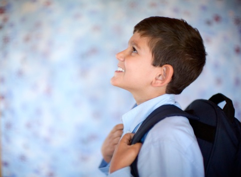 Smiling Boy Ready for School