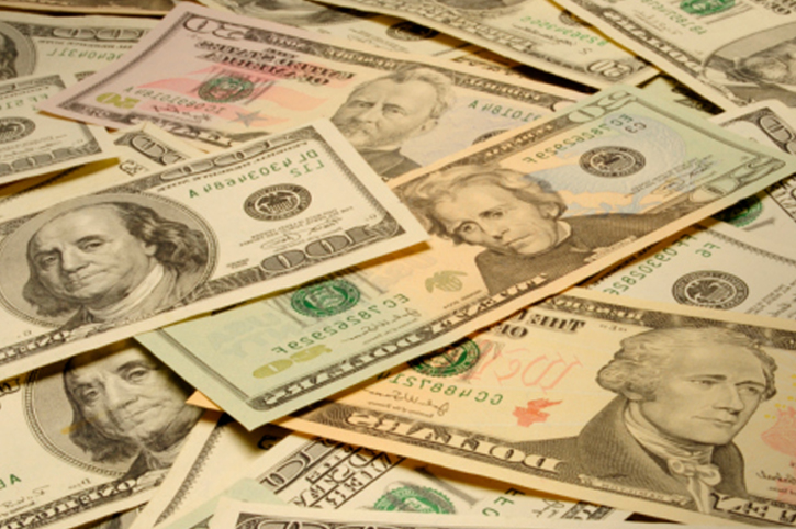 American banknotes of various denominations