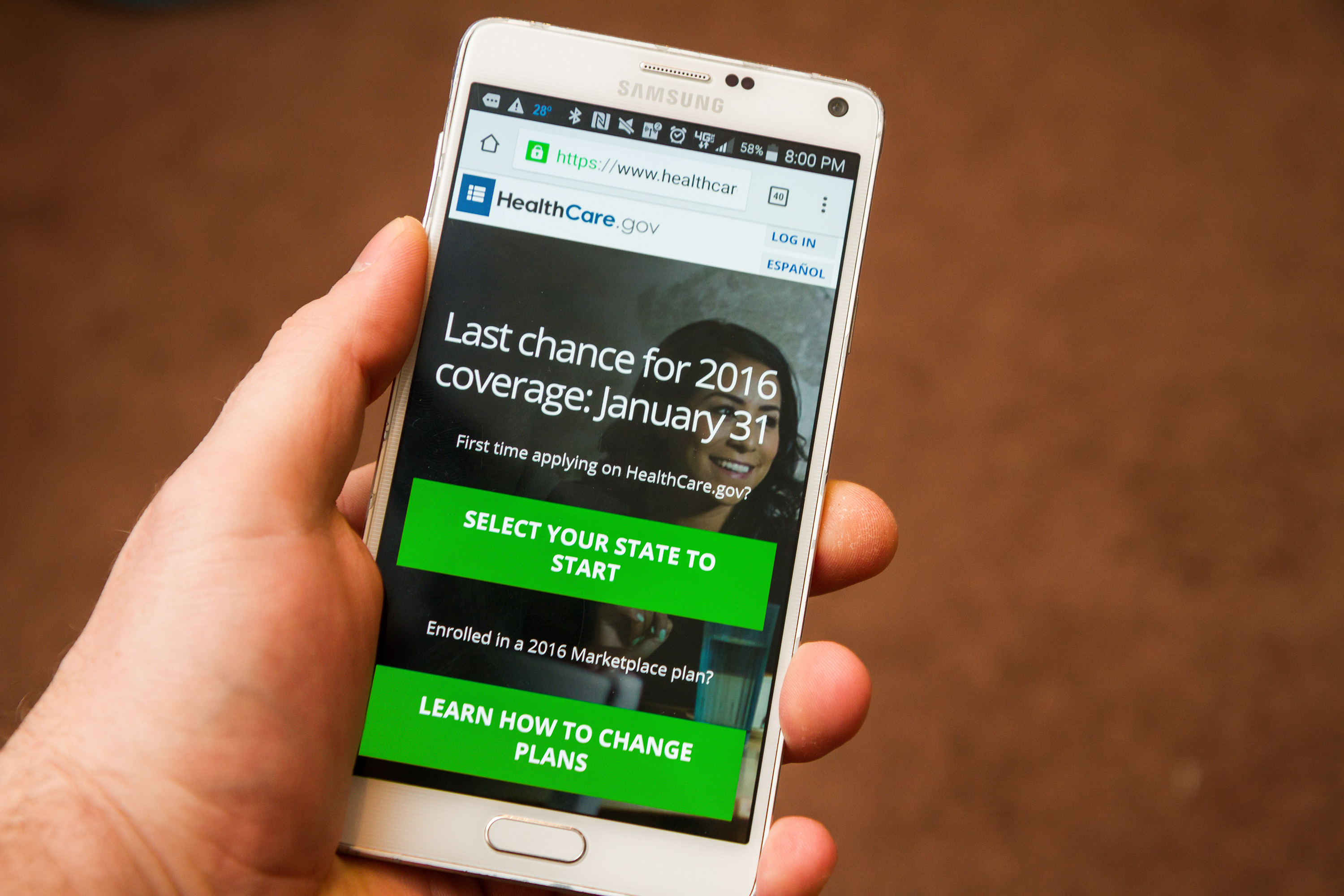 Caldwell, USA - January 31, 2016: Healthcare.gov page showing that your time to enroll is almost up in Caldwell, Idaho