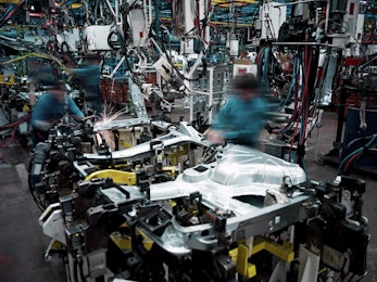 Production line in a car factory.