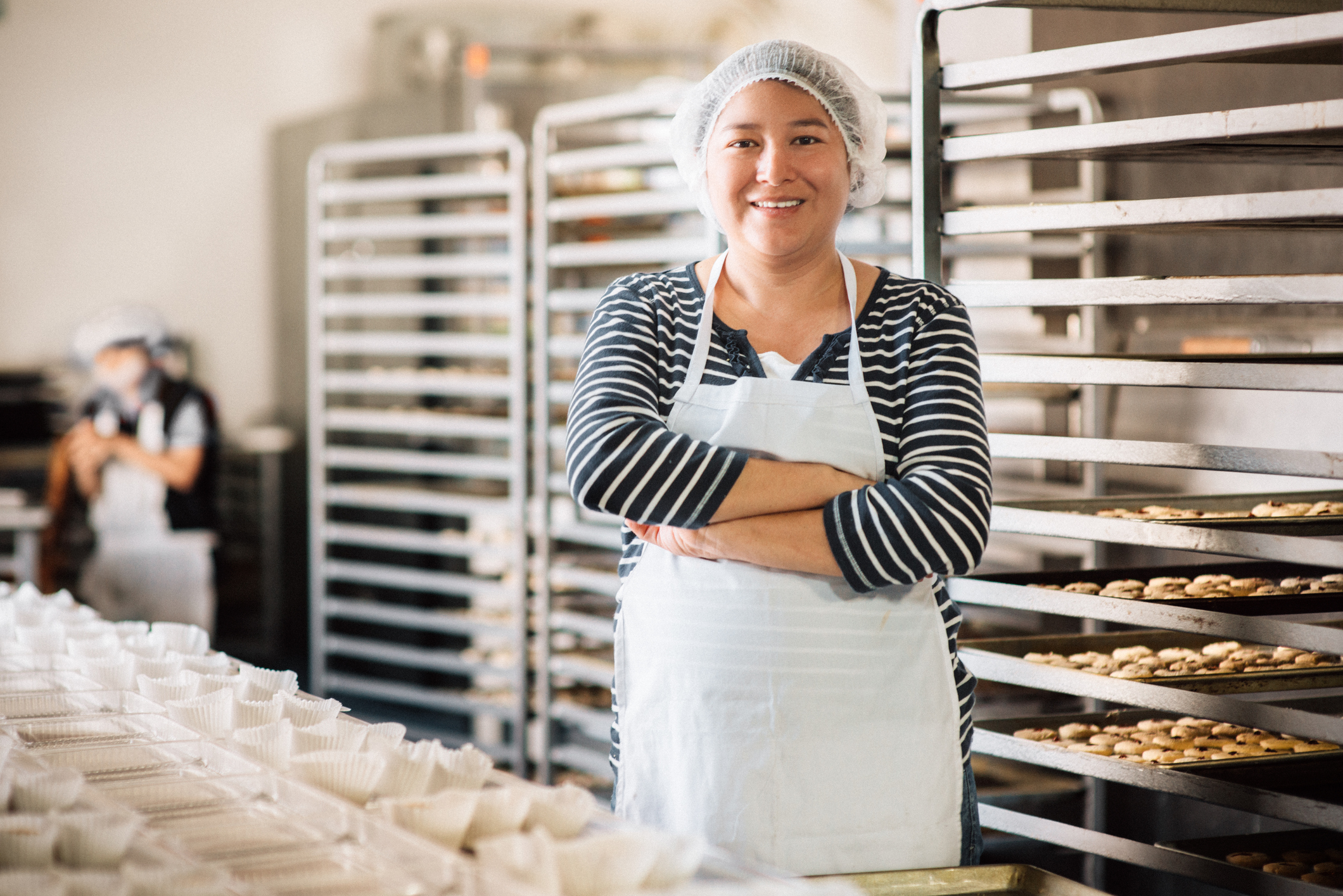 Mexican Woman working at Bakery Workshop