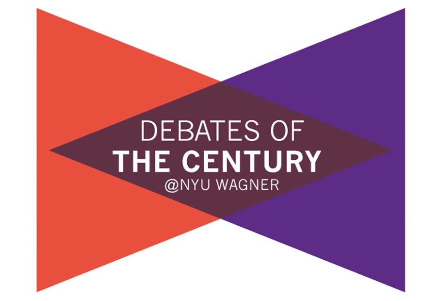 A poster for the Debaates of the century at NYU WAGNER