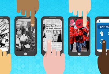 a group of people holding up their cell phones