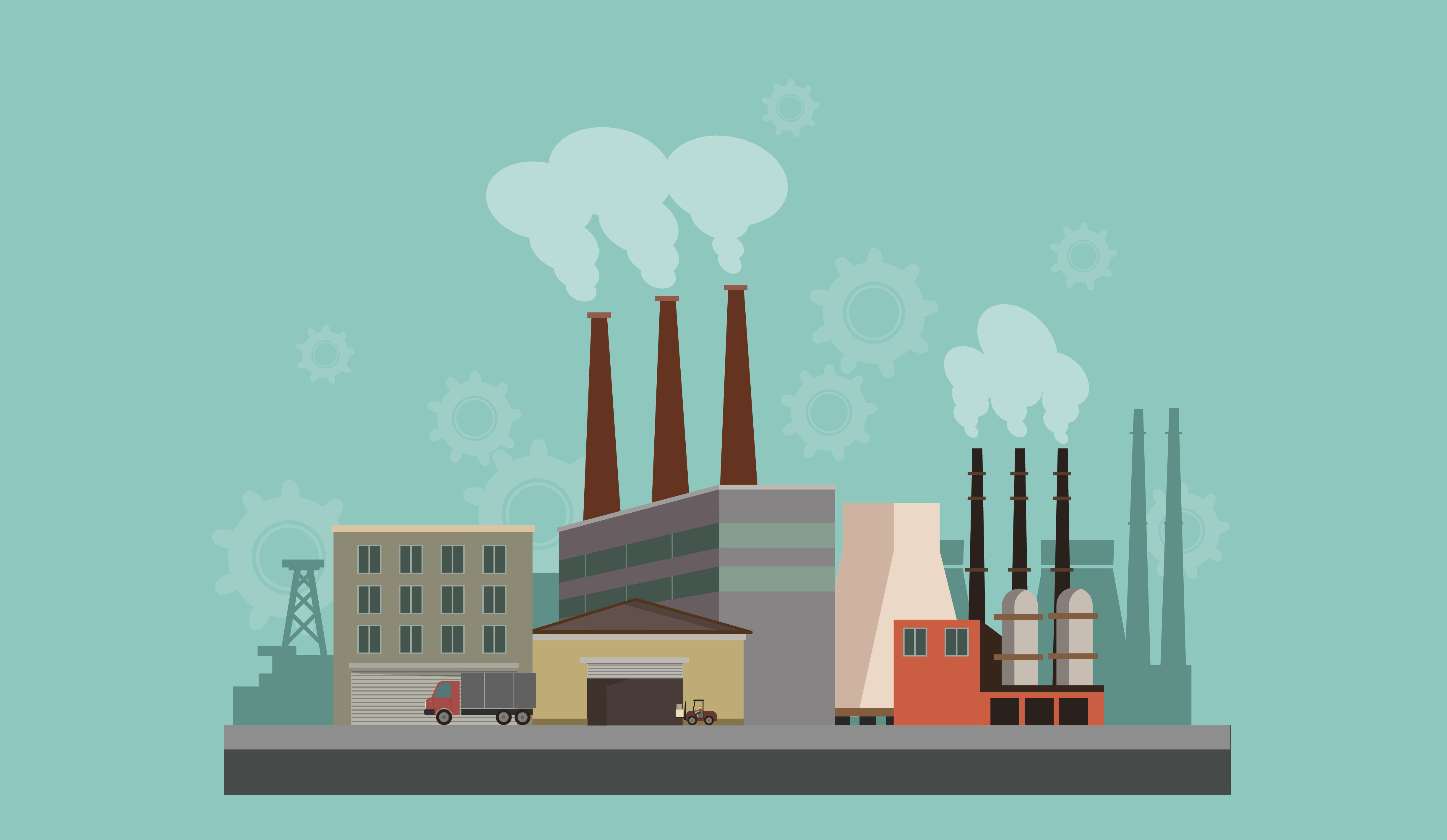 Industryal background - industry factory. Flat style