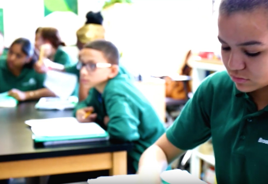 A classroom of children