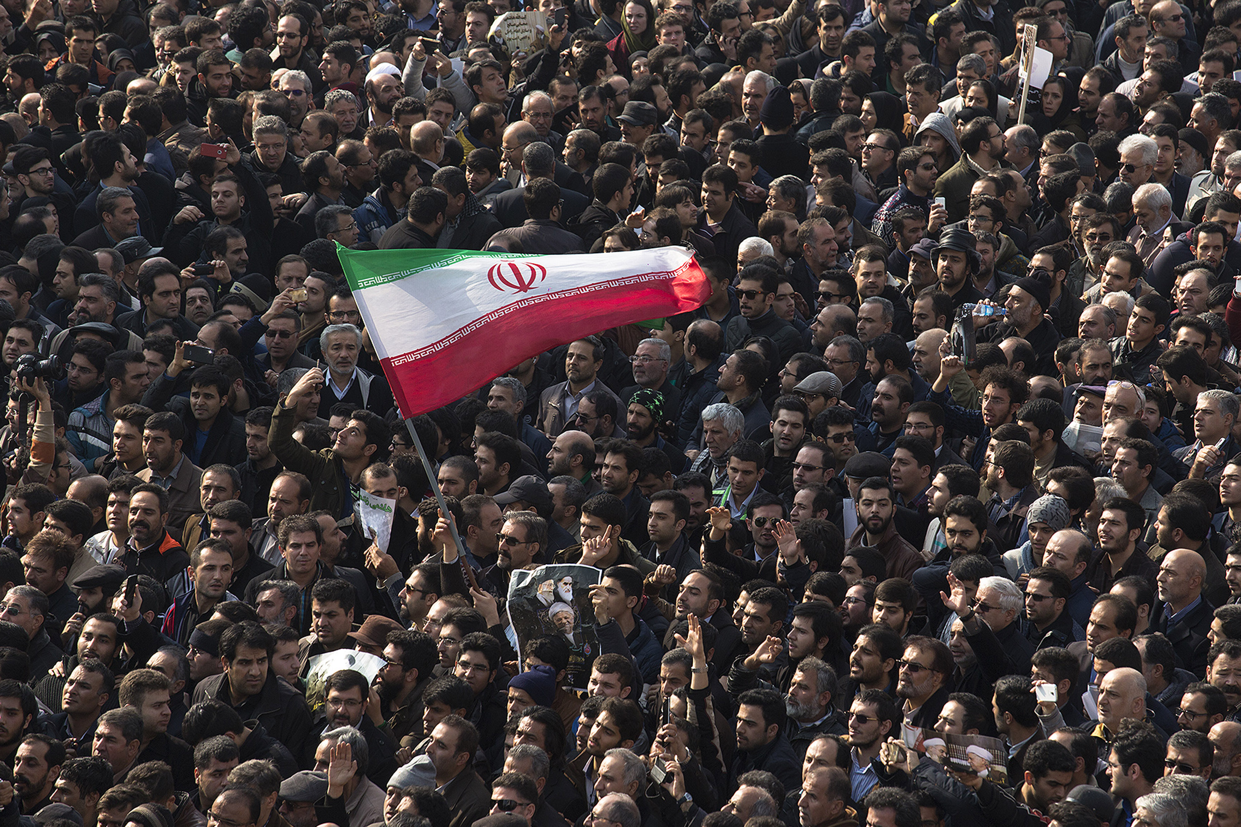 TEHRAN, IRAN - JANUARY 10:   Mourners attend the funeral of former Iranian President Akbar Hashemi Rafsanjanii, January 10, 2017 in Tehran, Iran. Rafsanjani, who was 82, was a pivotal figure in the foundation of the Islamic republic in 1979, served as president from 1989 to 1997. After a long career in the ruling elite, where his moderate views were not always welcome, his cunning guided him through revolution, war and the country's turbulent politics. (Photo by Majid Saeedi/Getty Images)