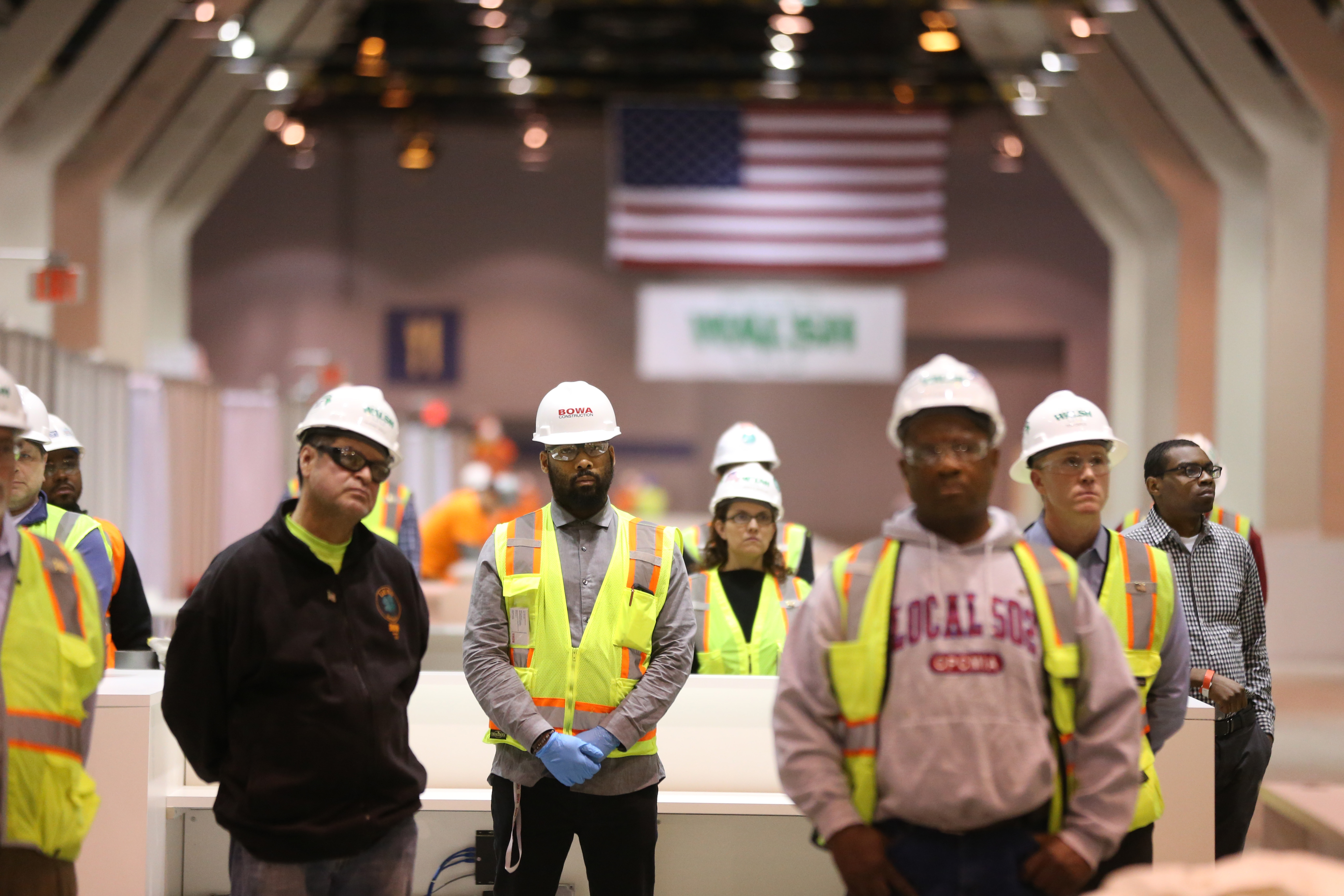 CHICAGO, IL - APRIL 3:  One of 500 beds in Hall C Unit 1 of the COVID-19 alternate site at McCormick Place on Friday, April 3, 2020 in Chicago, Illinois. Gov. Pritzker And Mayor Lightfoot toured what will be a 3,000-bed medical facility to treat less seriously-ill COVID-19 patients built in a collaborative effort involving the Illinois National Guard, U.S. Army Corps of Engineers and trade unions.   (Photo by Chris Sweda-Pool via Getty Images)