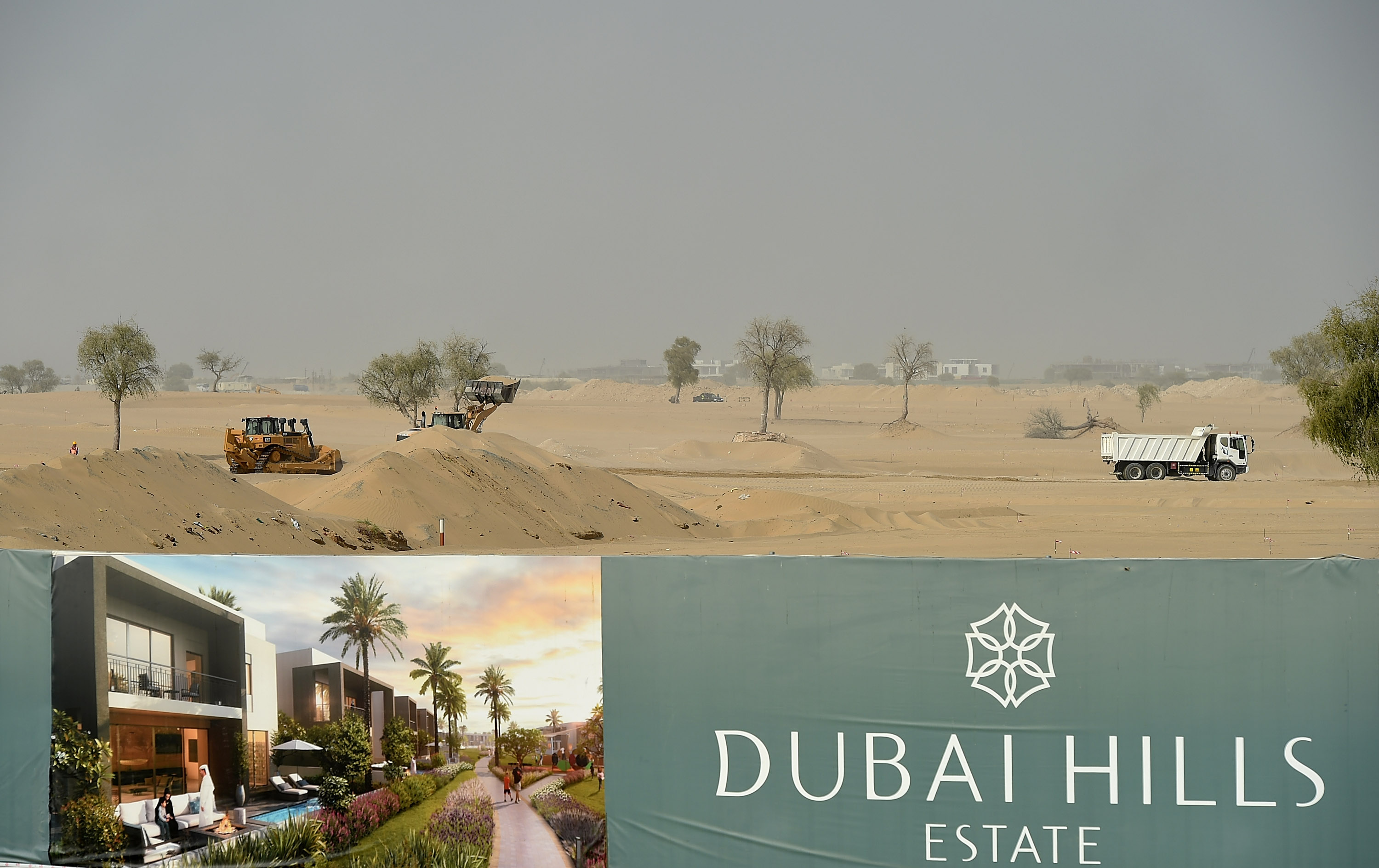 DUBAI, UNITED ARAB EMIRATES - SEPTEMBER 14:  A general view of the construction site of Dubai Hills Estate on September 14, 2016 in Dubai, United Arab Emirates.  (Photo by Tom Dulat/Getty Images)