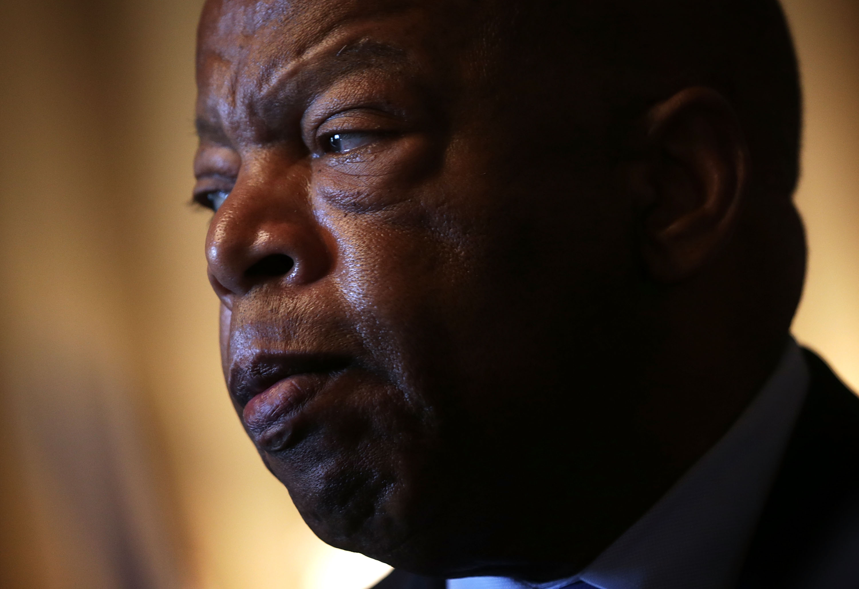 WASHINGTON, DC - JULY 23: U.S. Rep. John Lewis (D-GA) listens during a news conference on LGBT discrimination July 23, 2015 on Capitol Hill in Washington, DC. The news conference was to introduce the Equality Act of 2015. (Photo by Alex Wong/Getty Images)
