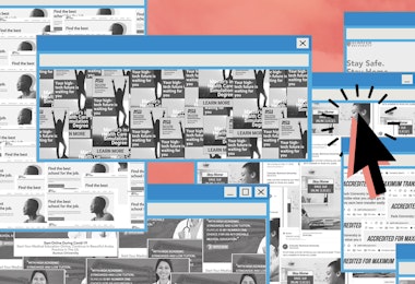 A graphic of pop up screens on a desktop