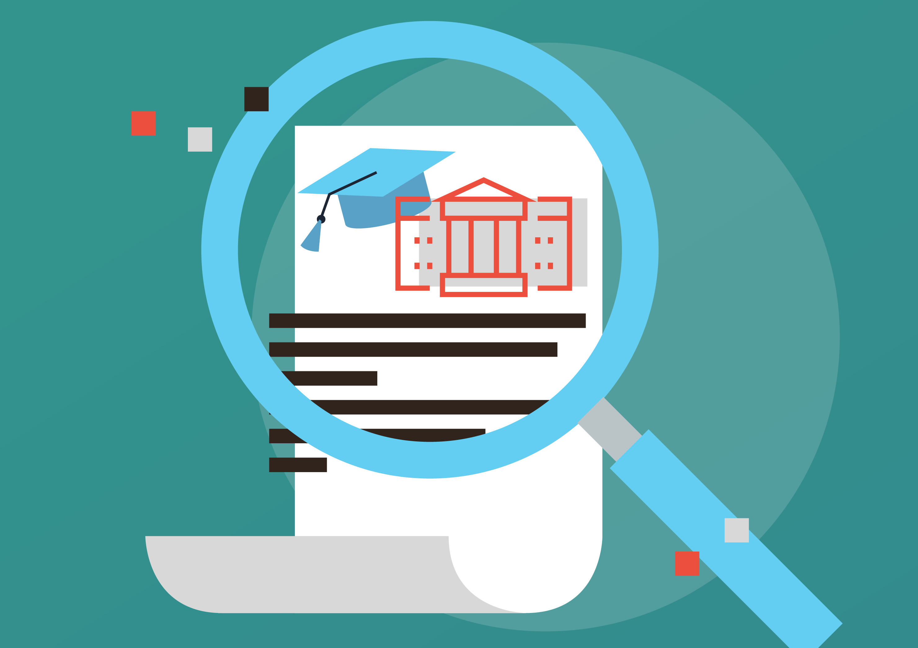 Graphic of document with visual data