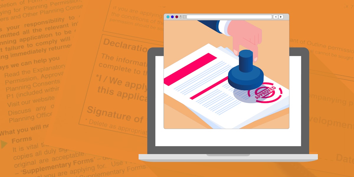 A graphic of a notarized document in a computer screen.