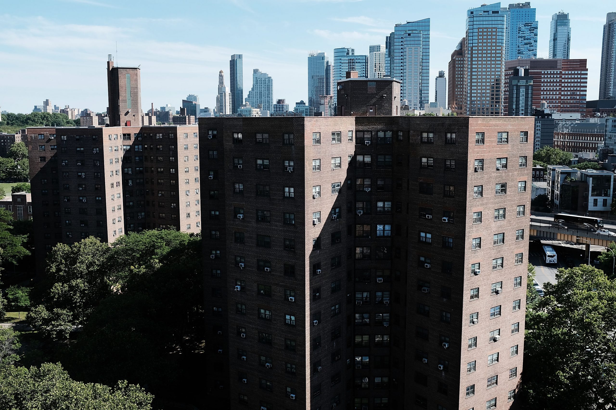 NEW YORK, NY - JUNE 11:  Public housing stands in Brooklyn on June 11, 2018 in New York City. In an announcement today made public by Manhattan U.S. Attorney Geoffrey Berman, New York City will pay $2 billion to settle claims of corruption and mismanagement at the nation's largest public housing agency known as NYCHA. Investigators claim that water leaks,holes in walls, lead paint, mold, malfunctioning elevators and rats were a part of daily life for the thousands of residents living in public housing. The deal also calls for the appointment of a monitor to oversee the city-run public housing authority during the 10-year span of the agreement.  (Photo by Spencer Platt/Getty Images)