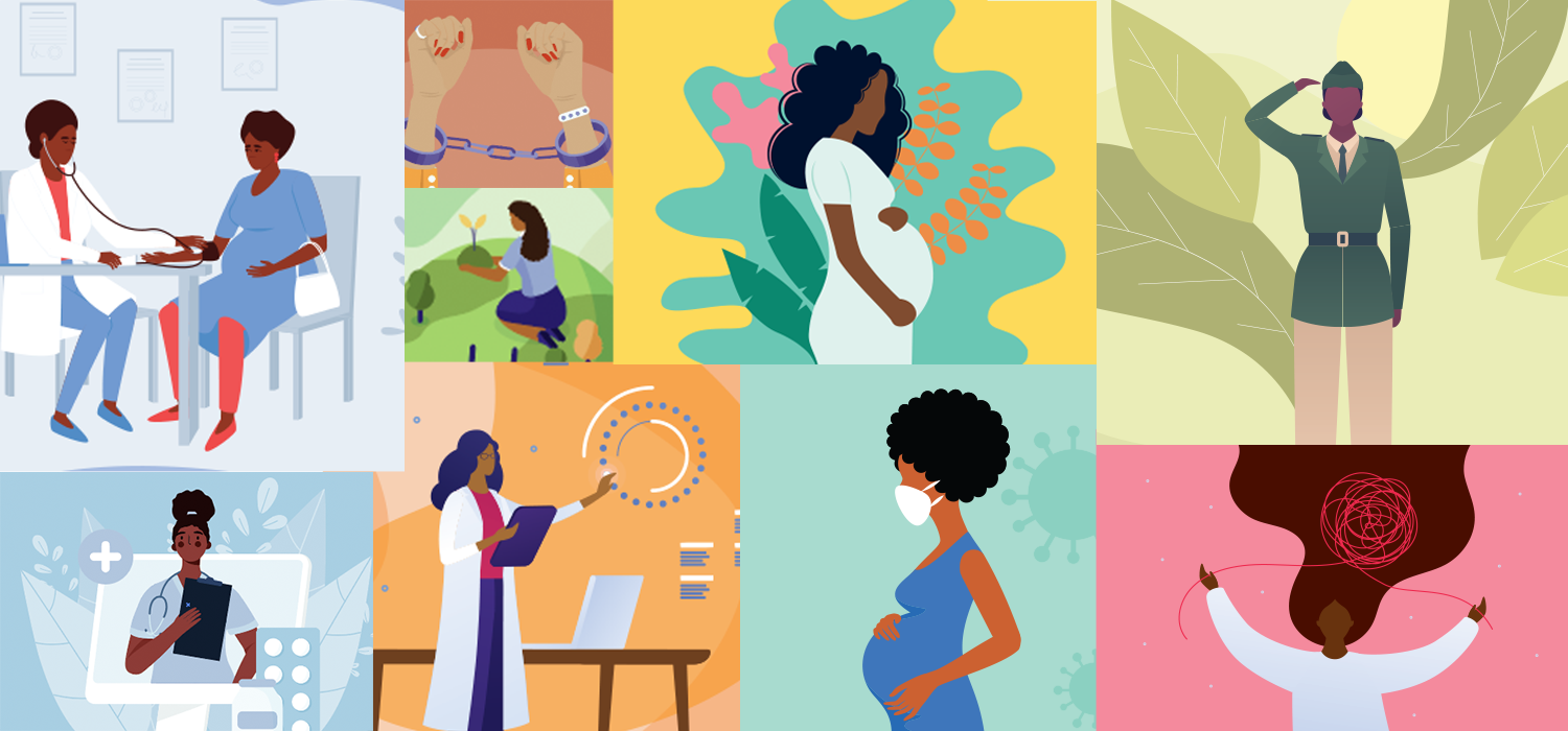 Graphic illustrations around womens health