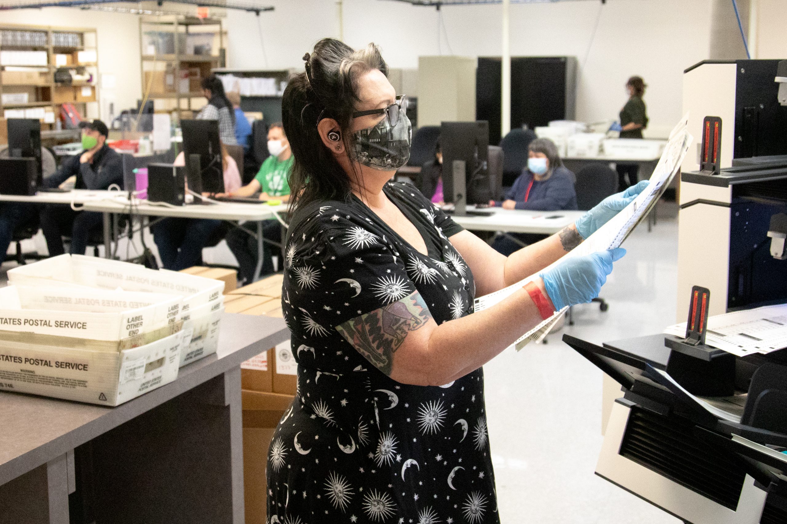PHOENIX, AZ - OCTOBER 31: Ballots are counted by Maricopa County Elections Department staff ahead of Tuesdays election on October 31, 2020 in Phoenix, Arizona. Early voting lasted from October 7th through the 30th in Arizona, which had a record number of early voters. (Photo by Courtney Pedroza/Getty Images)