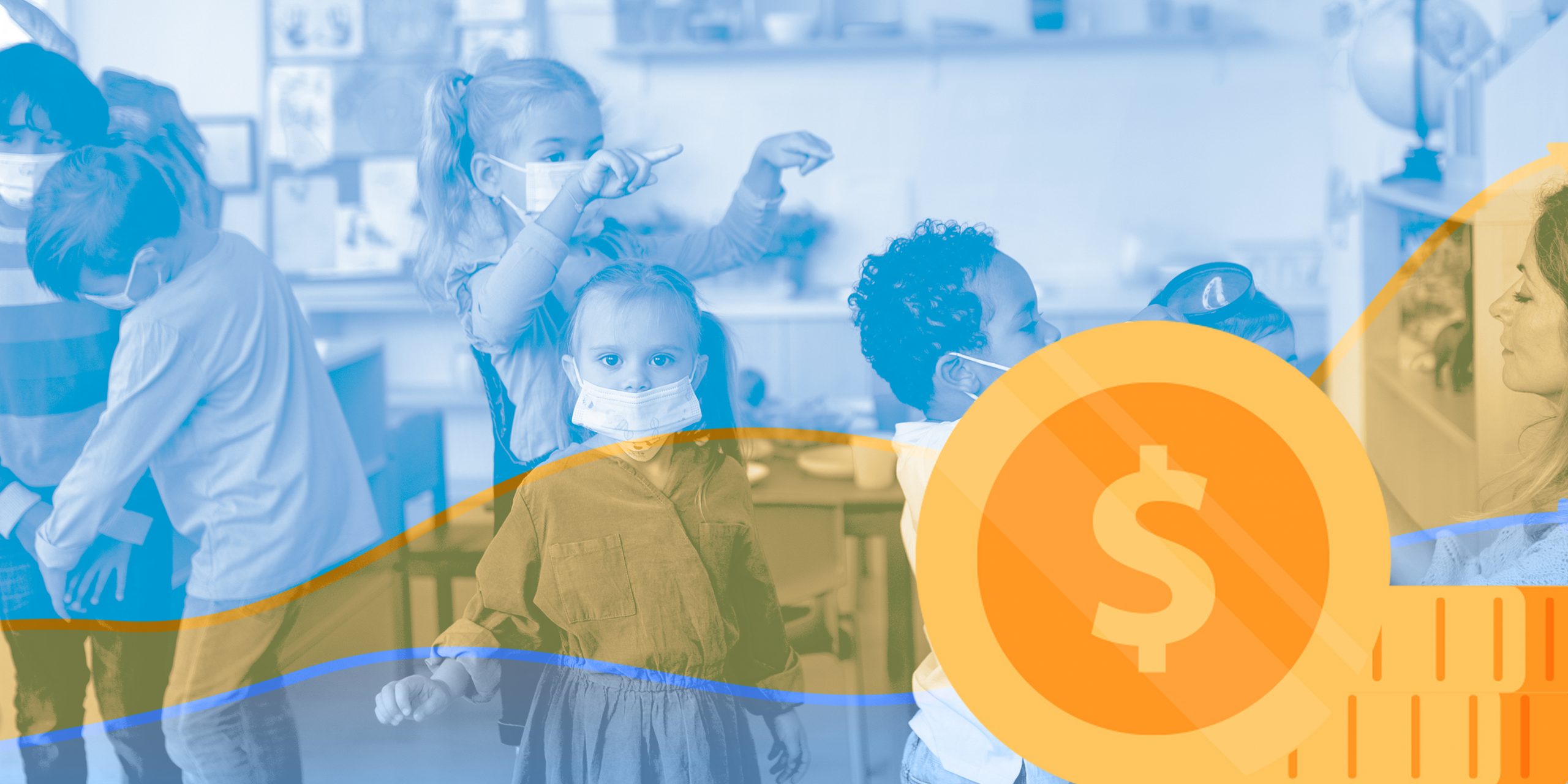 a group of children with a dollar sign in front of them