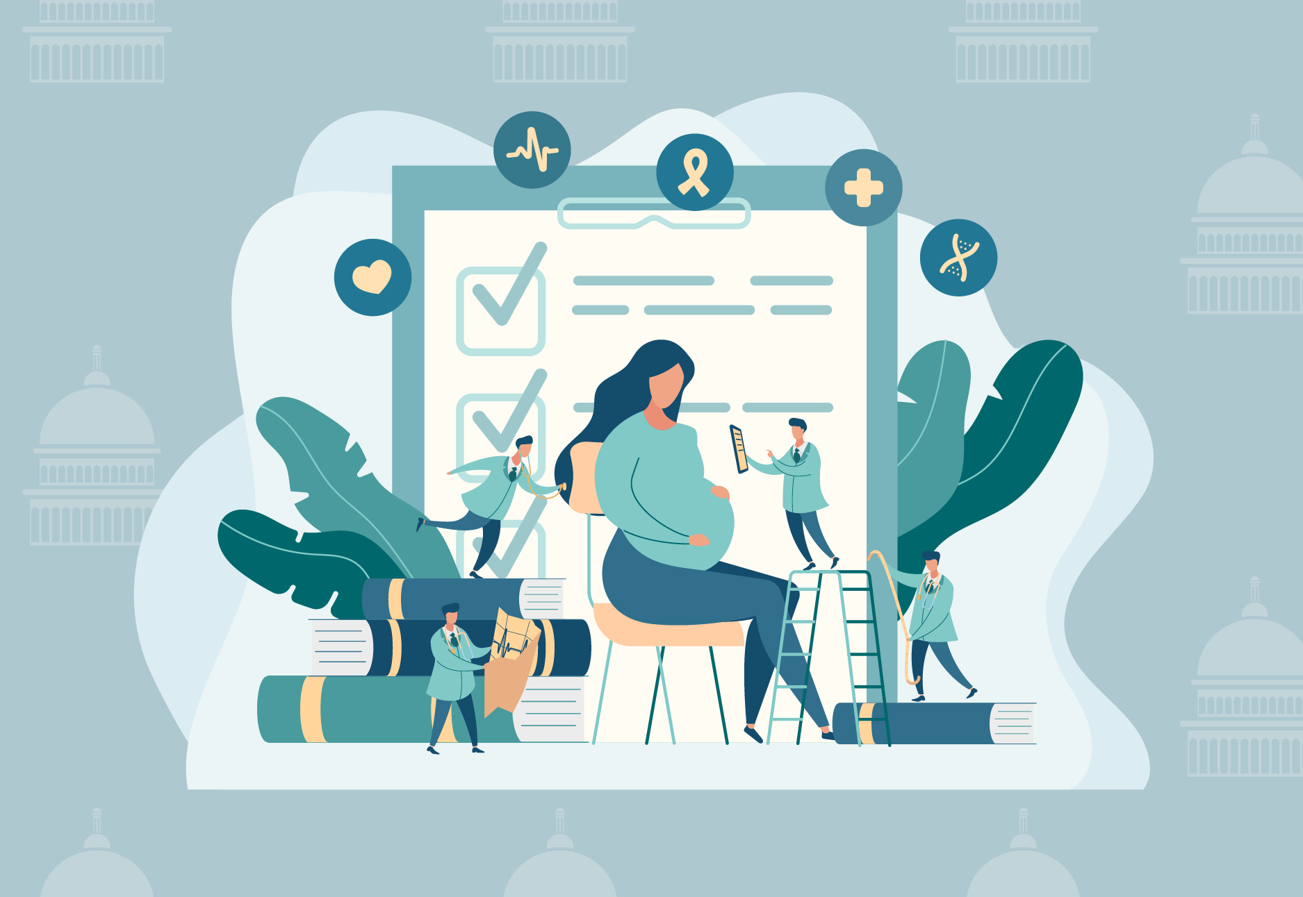 An expectant mother at the doctor's office.