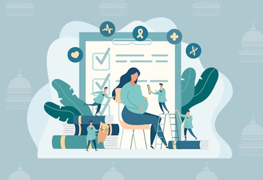 An expectant mother at the doctor's office.