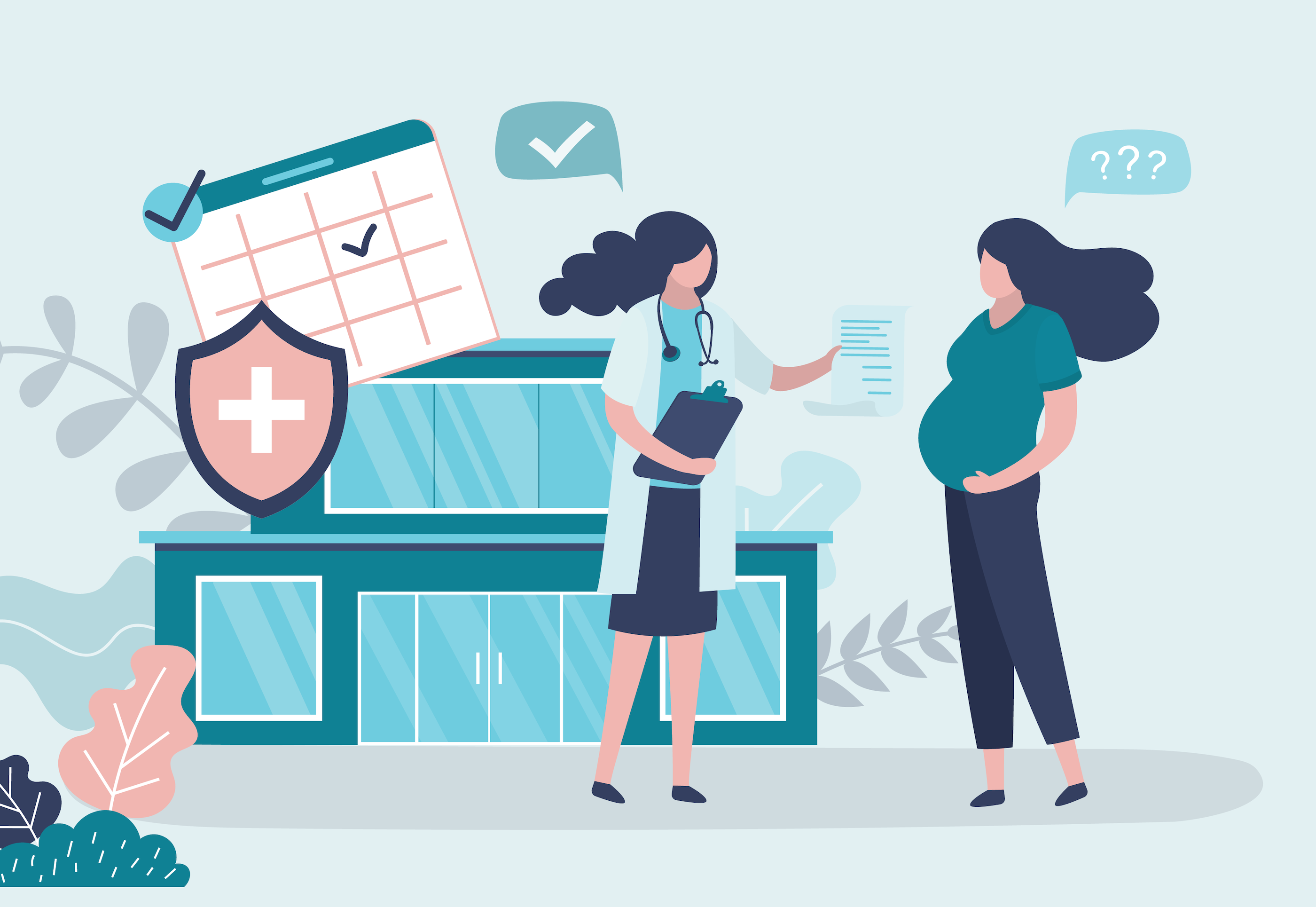 Doctor gives pregnancy advice.