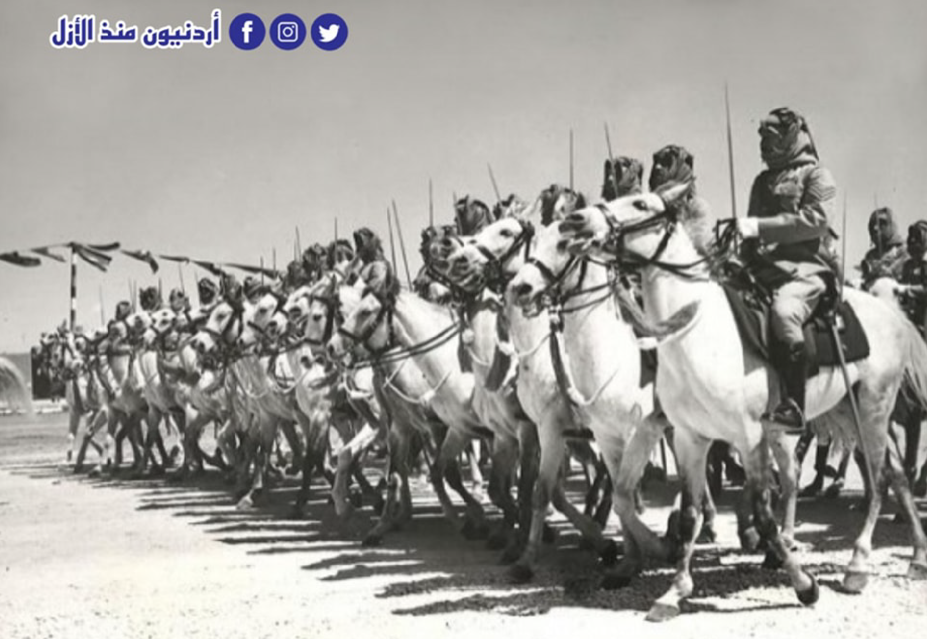 A nostalgic image shared to “Jordanians since Time Immemorial,” a nativist Facebook group, celebrates the country’s war veterans.