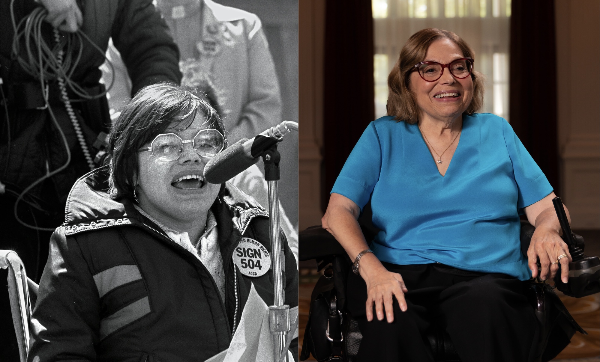 Two photos of the late Judy Huemann.