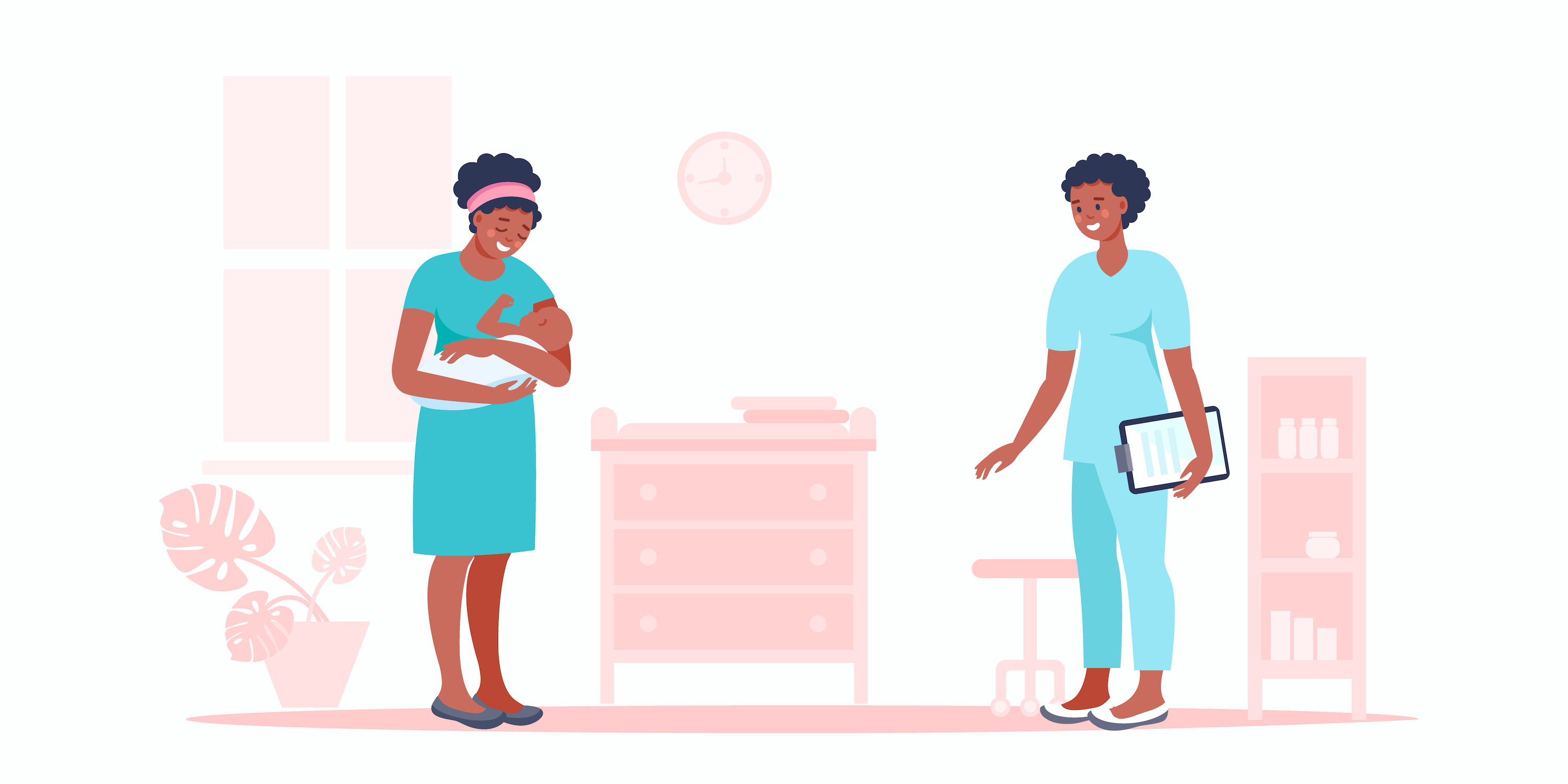 A Black pregnant woman visiting the doctor for examination.