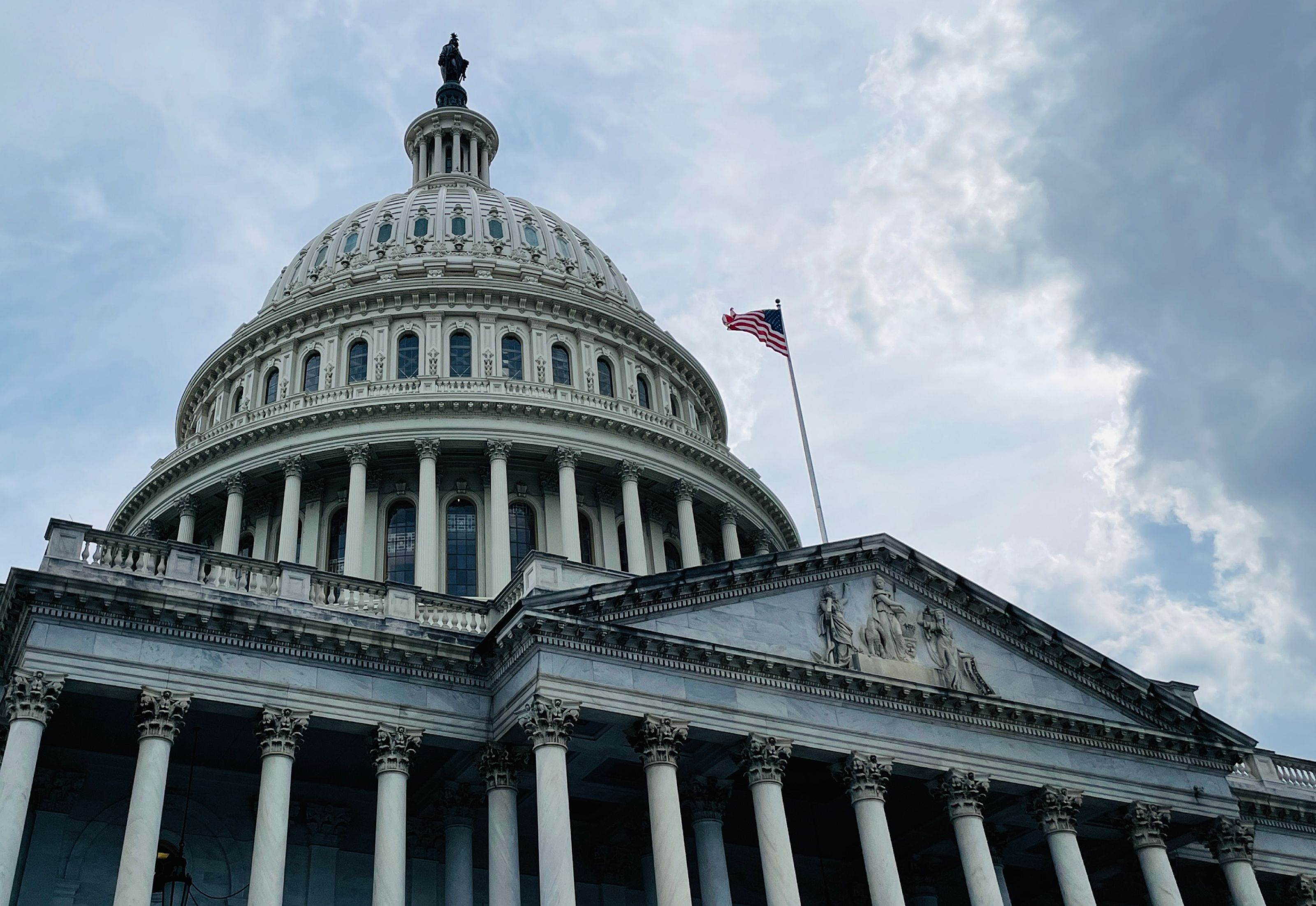 A close-up shot of the U.S. Capitol Building.
