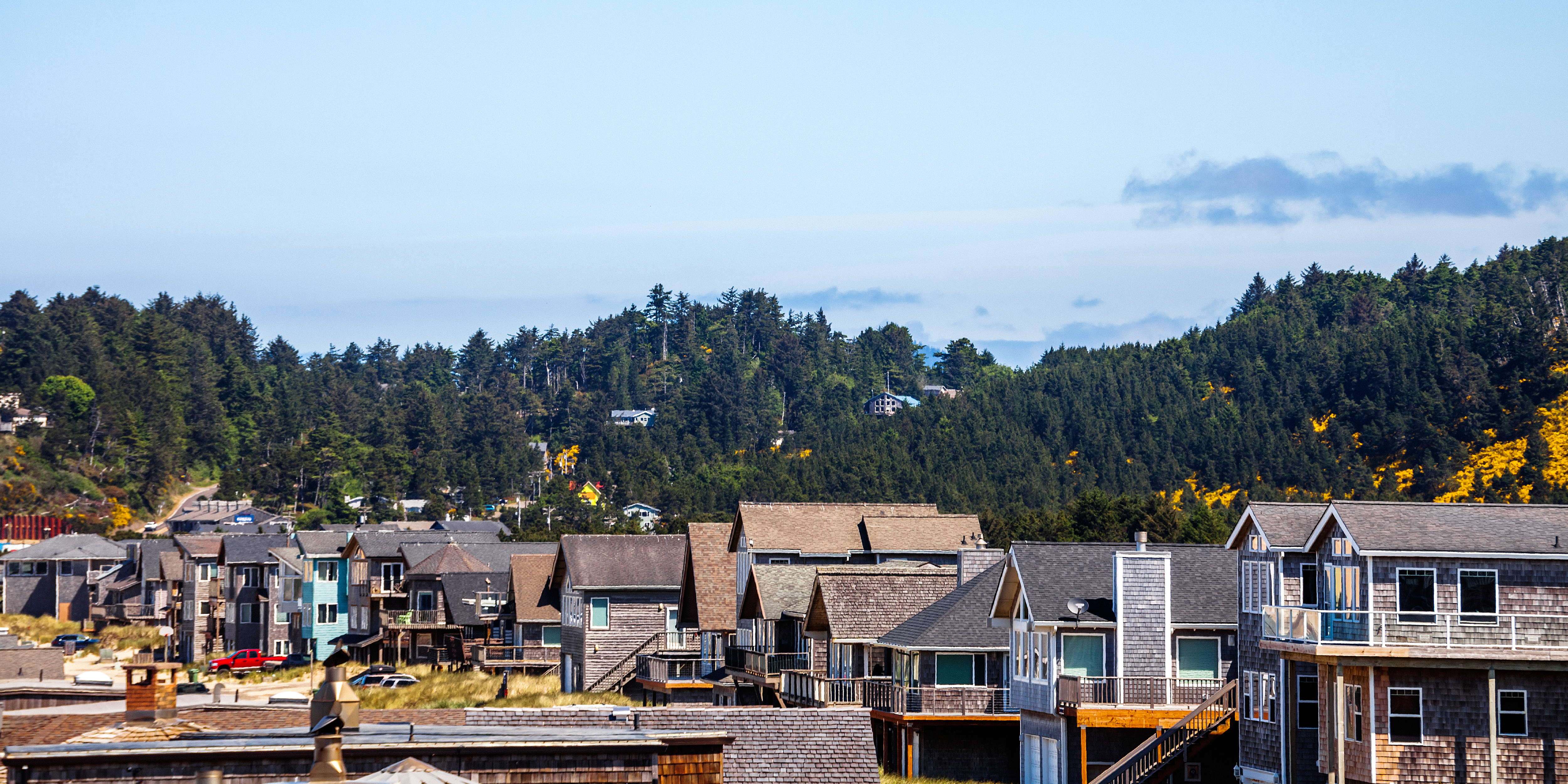 A street of multifamily housing in Oregon.